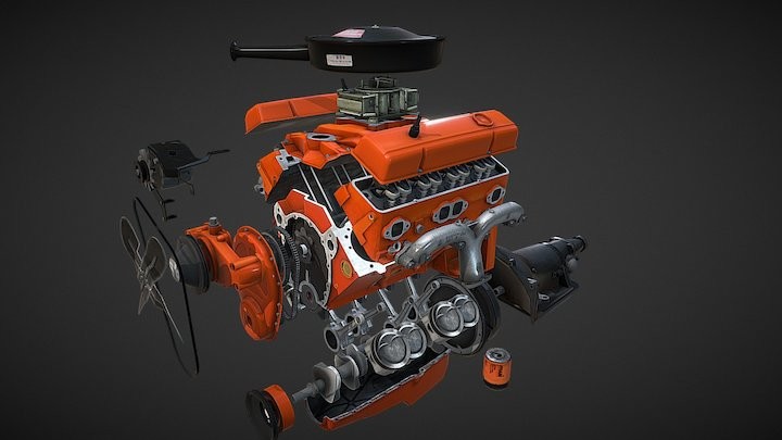 Disassembled V8 Small Block engine - Buy Royalty Free 3D model by Veaceslav  Condraciuc (@FLED) [d1b0416]