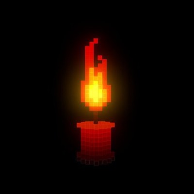 Voxel Lighted Candle