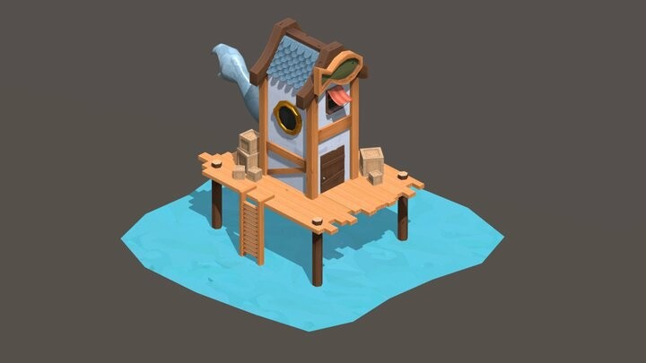 ArtStation - Isometric Fish House