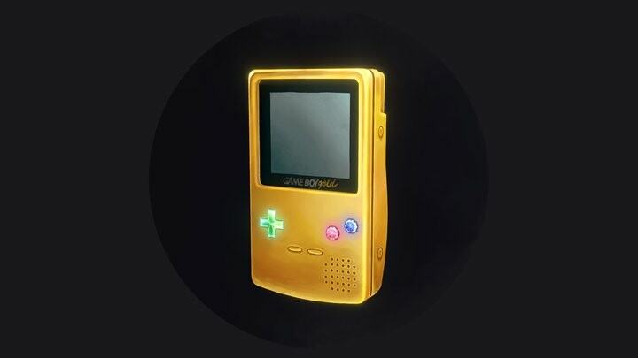 Hand Painted Gameboy - Gold Edition