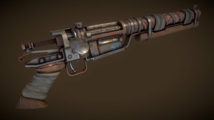 ArtStation - Post-apocalyptic Bolt-Action Rifle