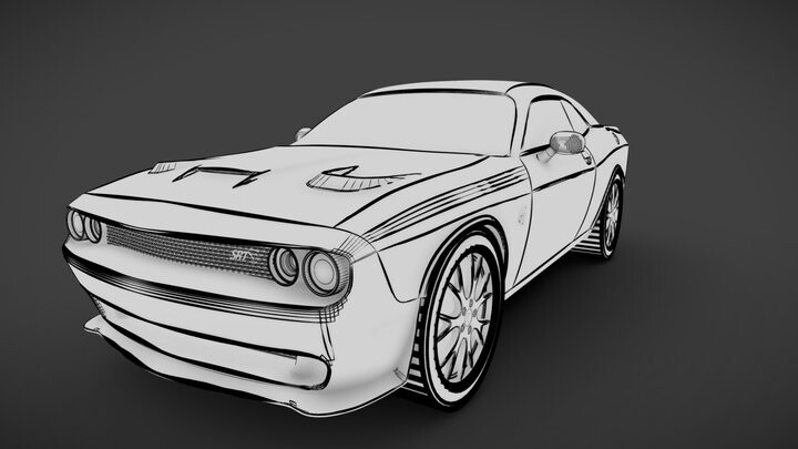 ArtStation - Dodge Challenger Hellcat