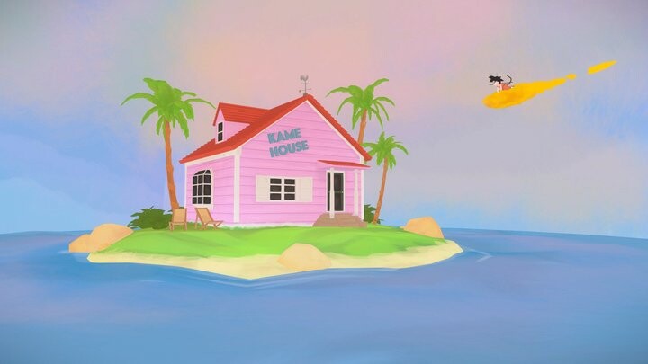 ArtStation - 3D Handpainted Kamehouse and Goku