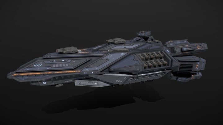 ArtStation - Scifi Battleship Dauntless