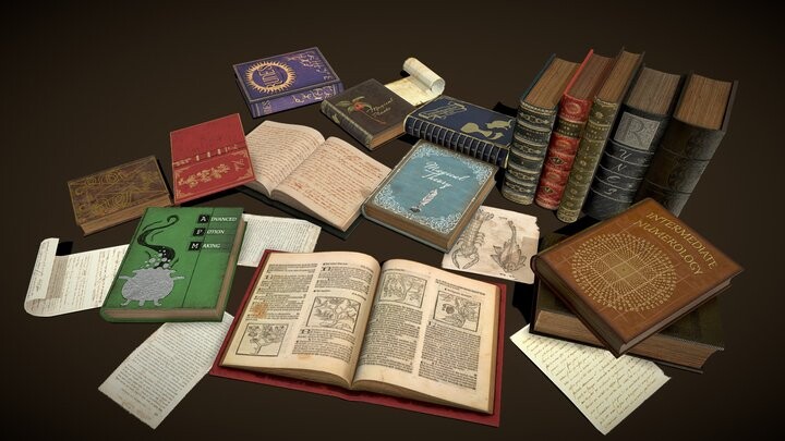 ArtStation - Old Leather Book With Animation