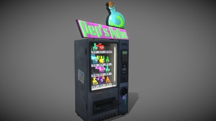 ArtStation - Vintage Vending Machine (7Up/Dr Pepper)