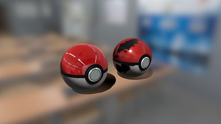 ArtStation - Red Pokeball New & Damaged