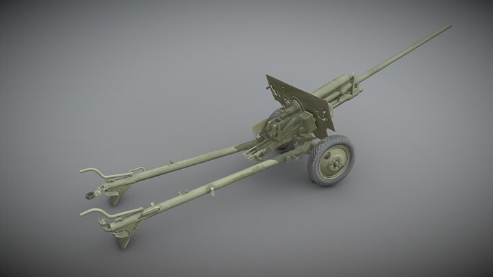 Artstation - Zis-2 Antitank Gun Raw Mesh