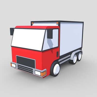 Low Poly Box Truck