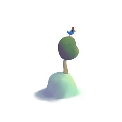  A Little Blue Bird in a Tree