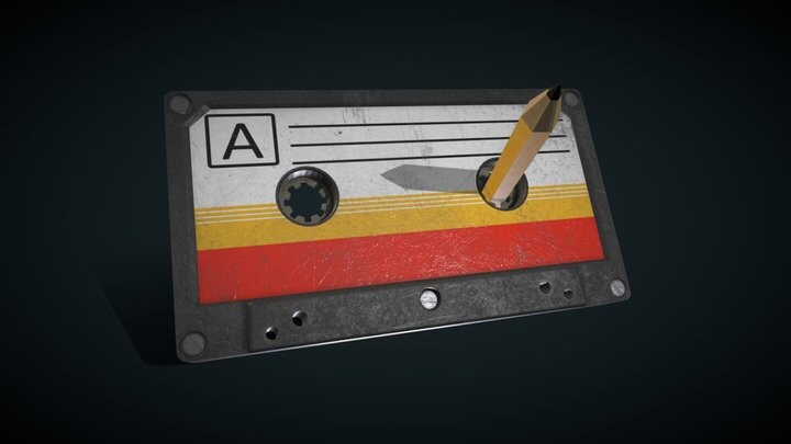 ArtStation - Cassette and pencil