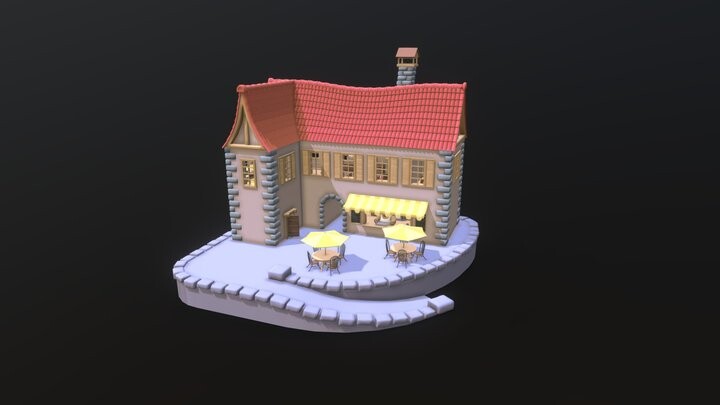 Fantasy Cafe Diorama Fully Modeled