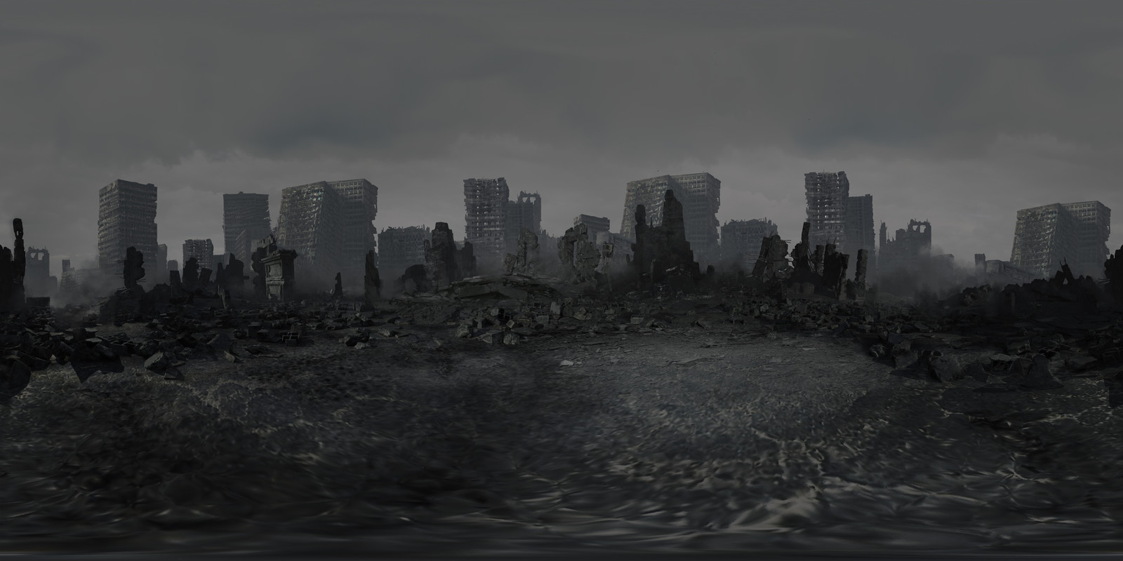Ruined City 360 Panorama 