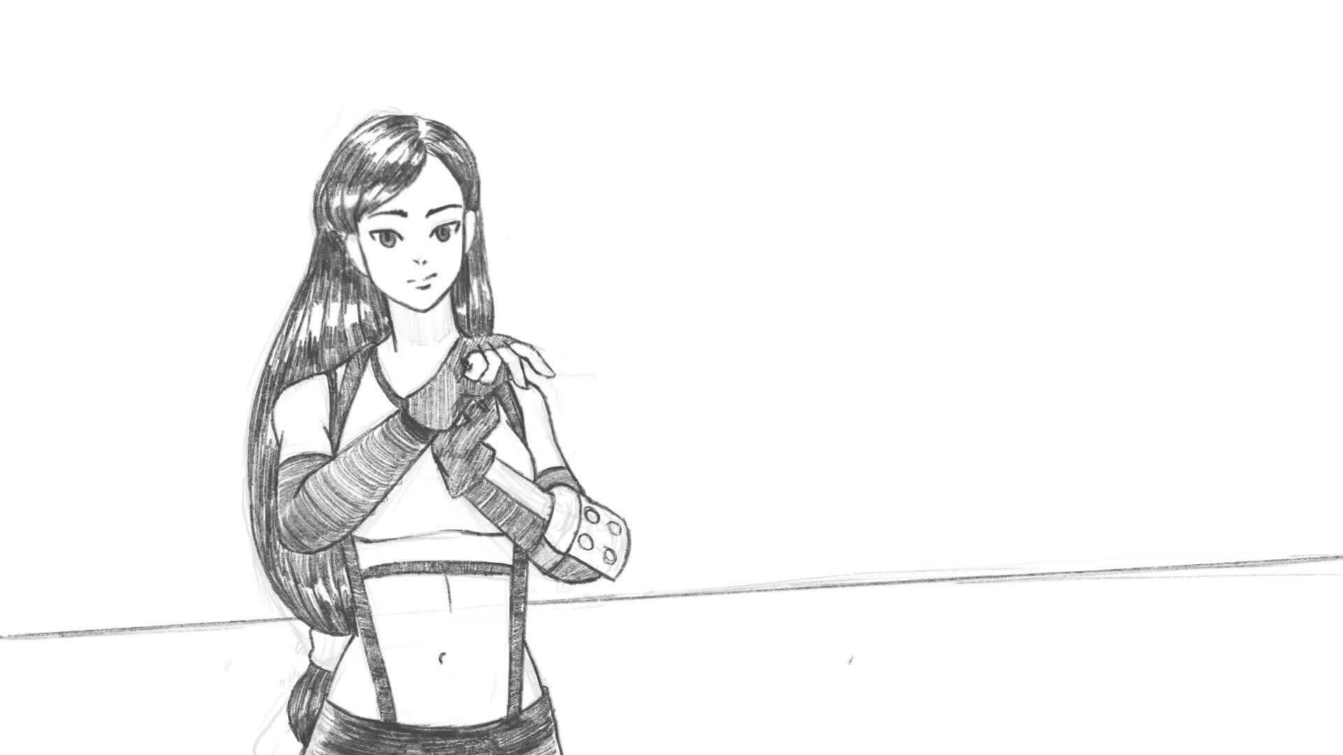 Tifa FF7Remake - Fight Animation Loop