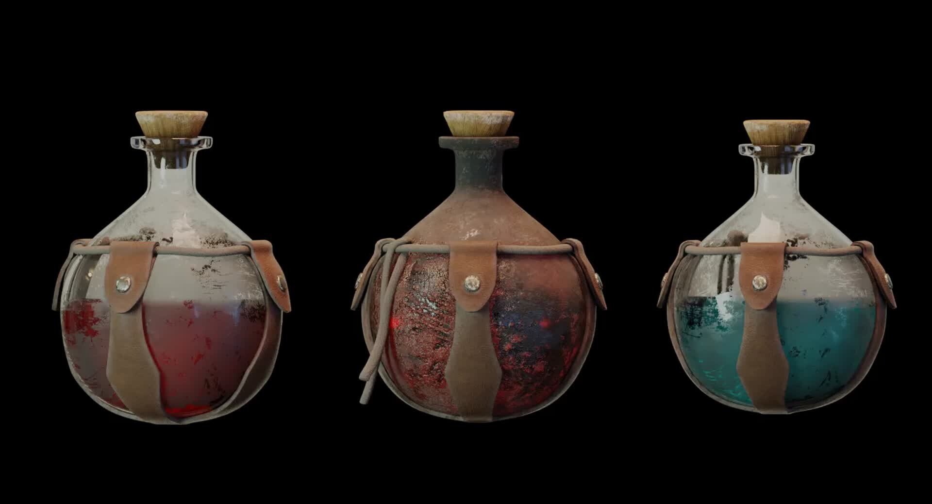 ArtStation - Old Potion Bottle