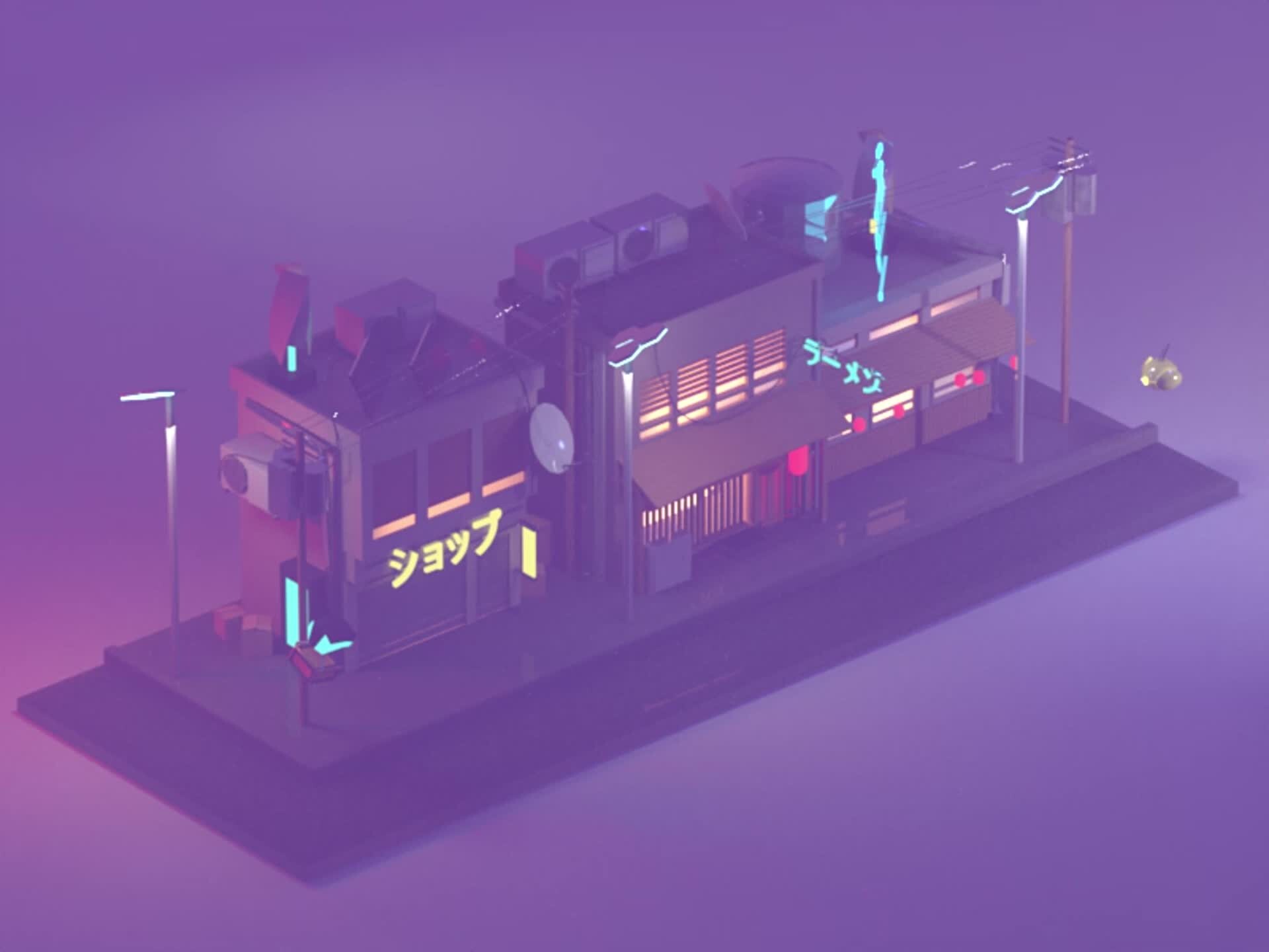 ArtStation - Low poly_ robot _town