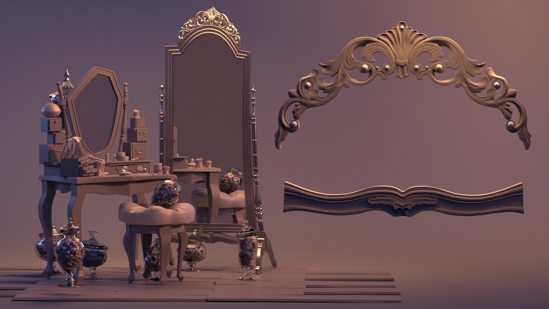 ArtStation Orna's Mirror Set Modeling