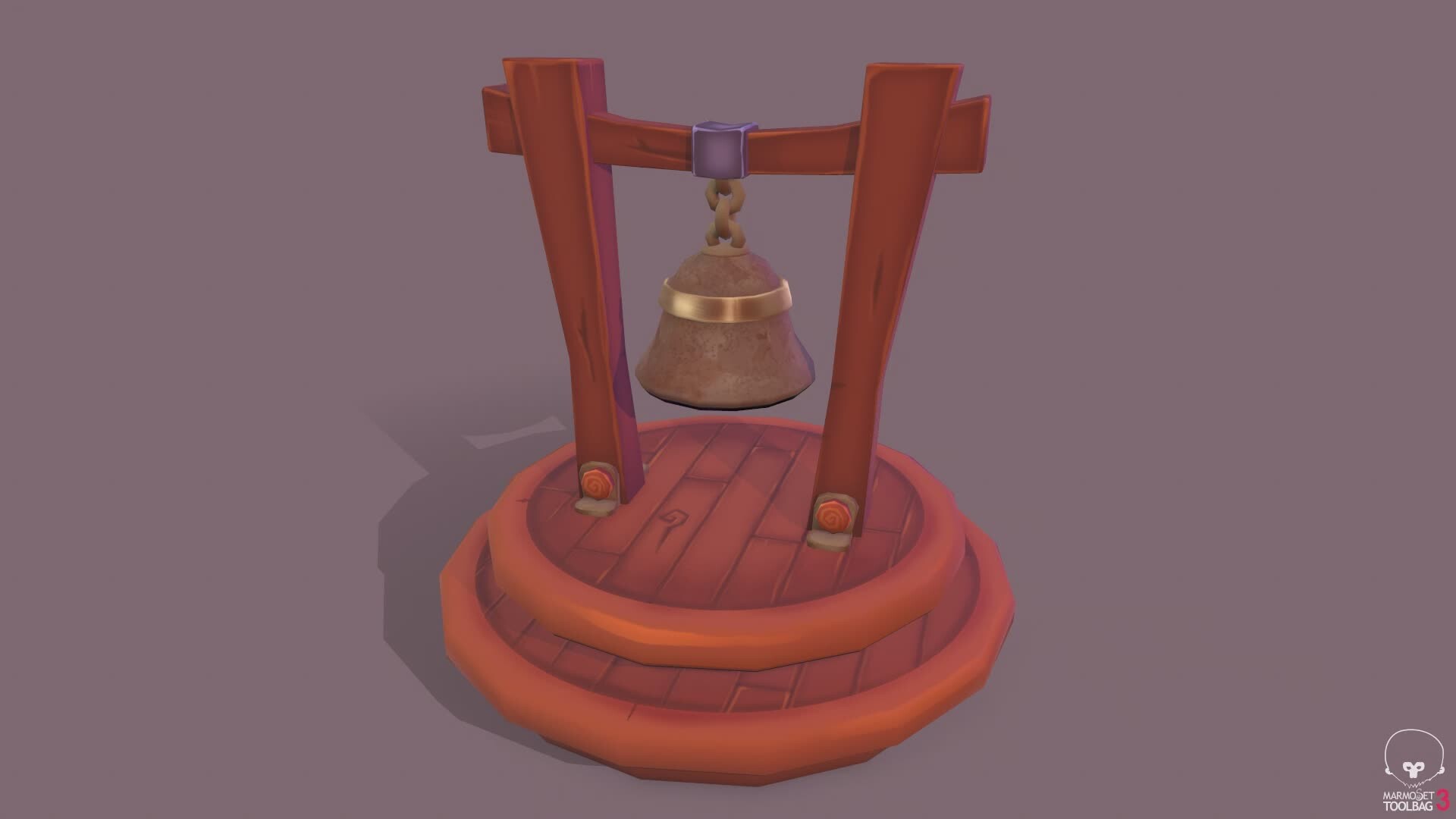 ArtStation Stylized Wooden Bell Stand