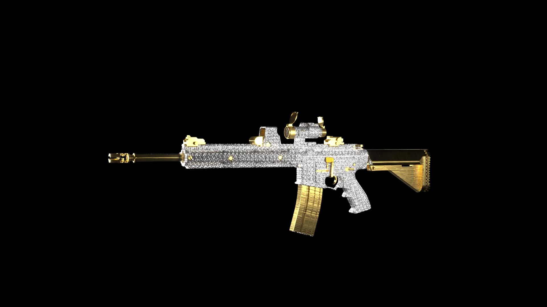 ArtStation gold & diamond gun skin