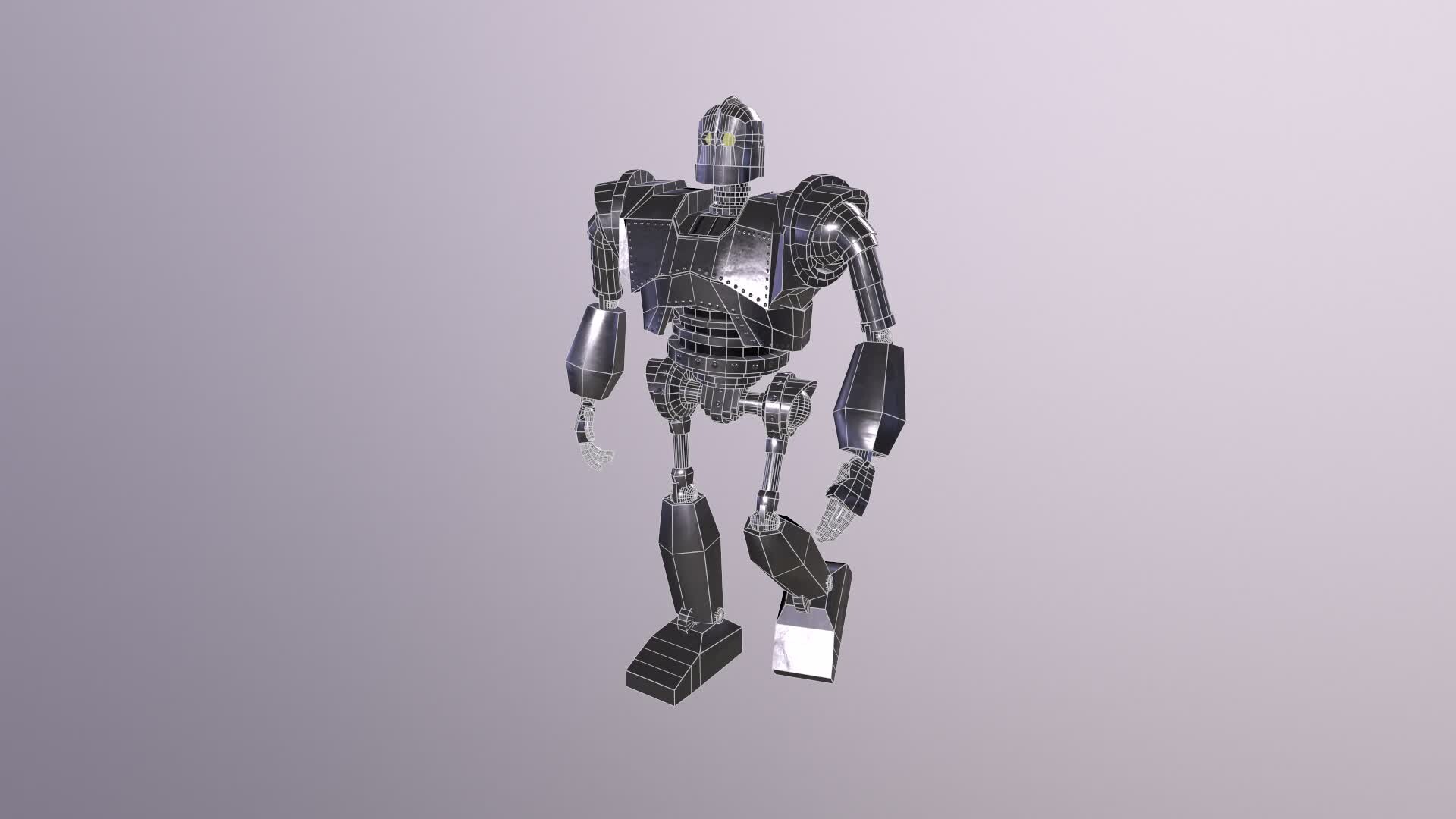 ArtStation - Iron Giant Textured Model With Wireframe