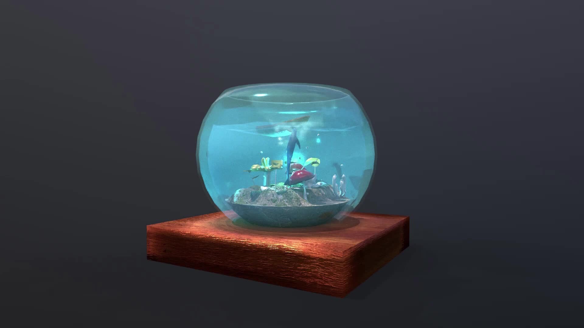 ArtStation 3D lowpoly cartoon aquarium