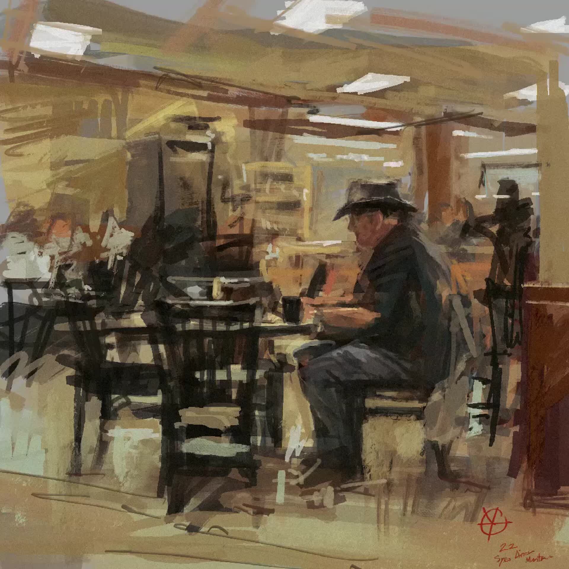 ArtStation - Sykes Diner sketch