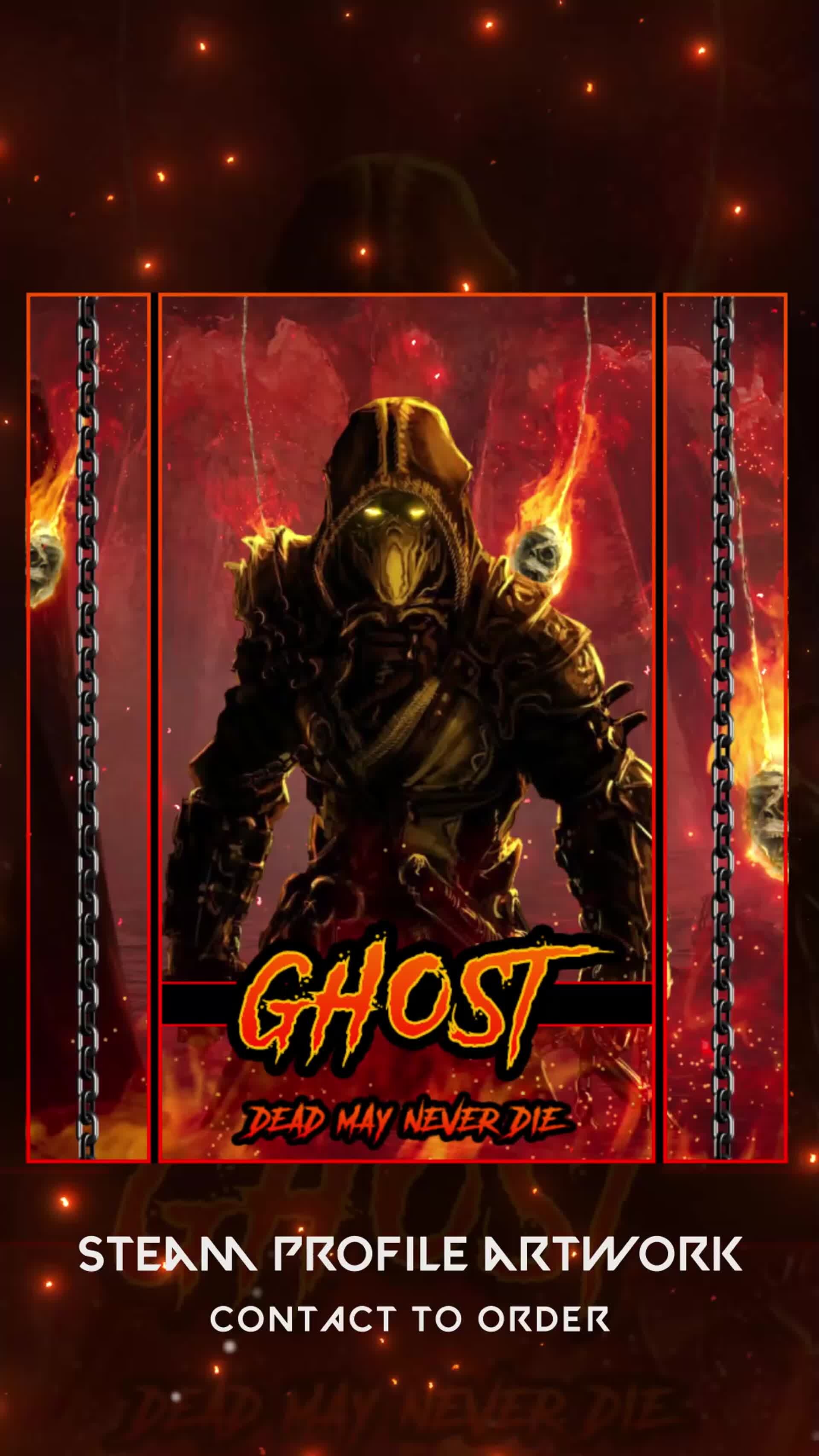 Viraj patil ghost custom steam profile artwork showcase fire