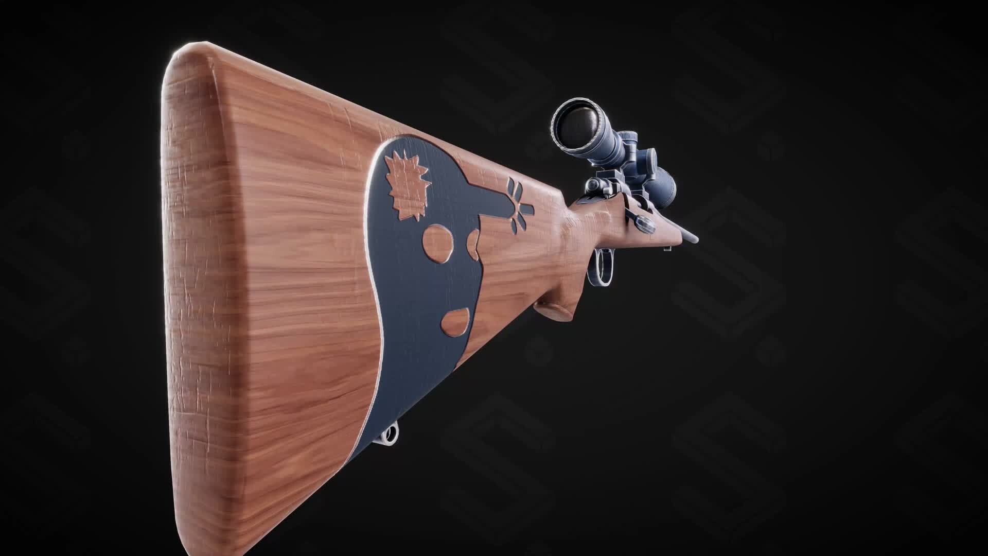 ArtStation - Sniper Rifle - Texturing practice