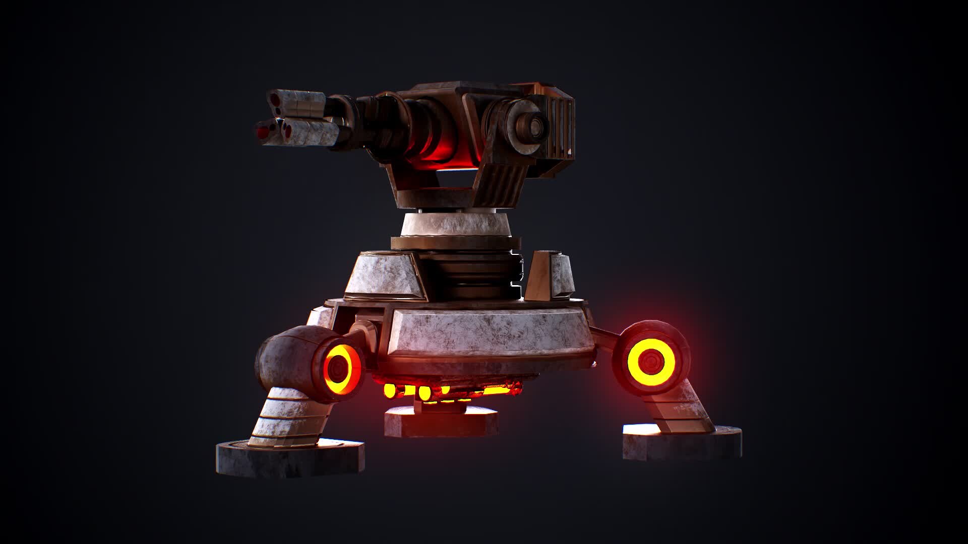 ArtStation - Worn Down Sentry Turret - Steampunk Character Gadget