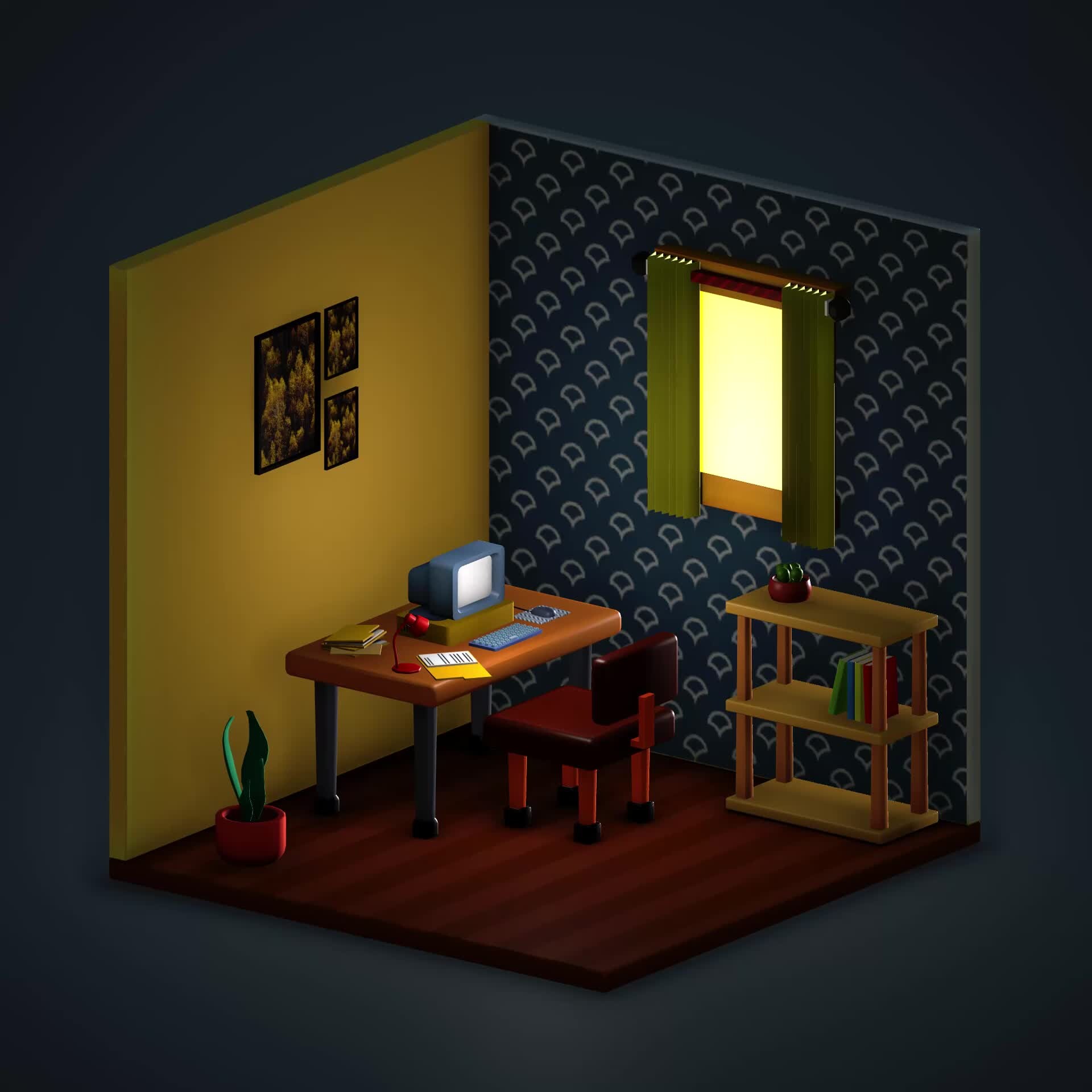 Artstation Low Poly Room