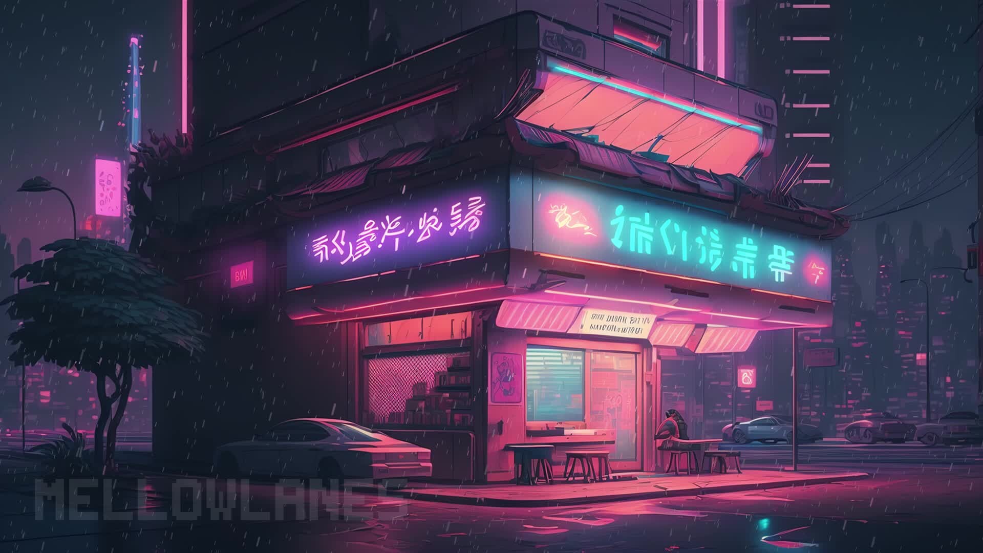 Cyberpunk Animated Vtuber Background for Stream Room, Futuristic Alley  Vtubers Background, Lofi Overlay, Twitch, Moving Wallpaper