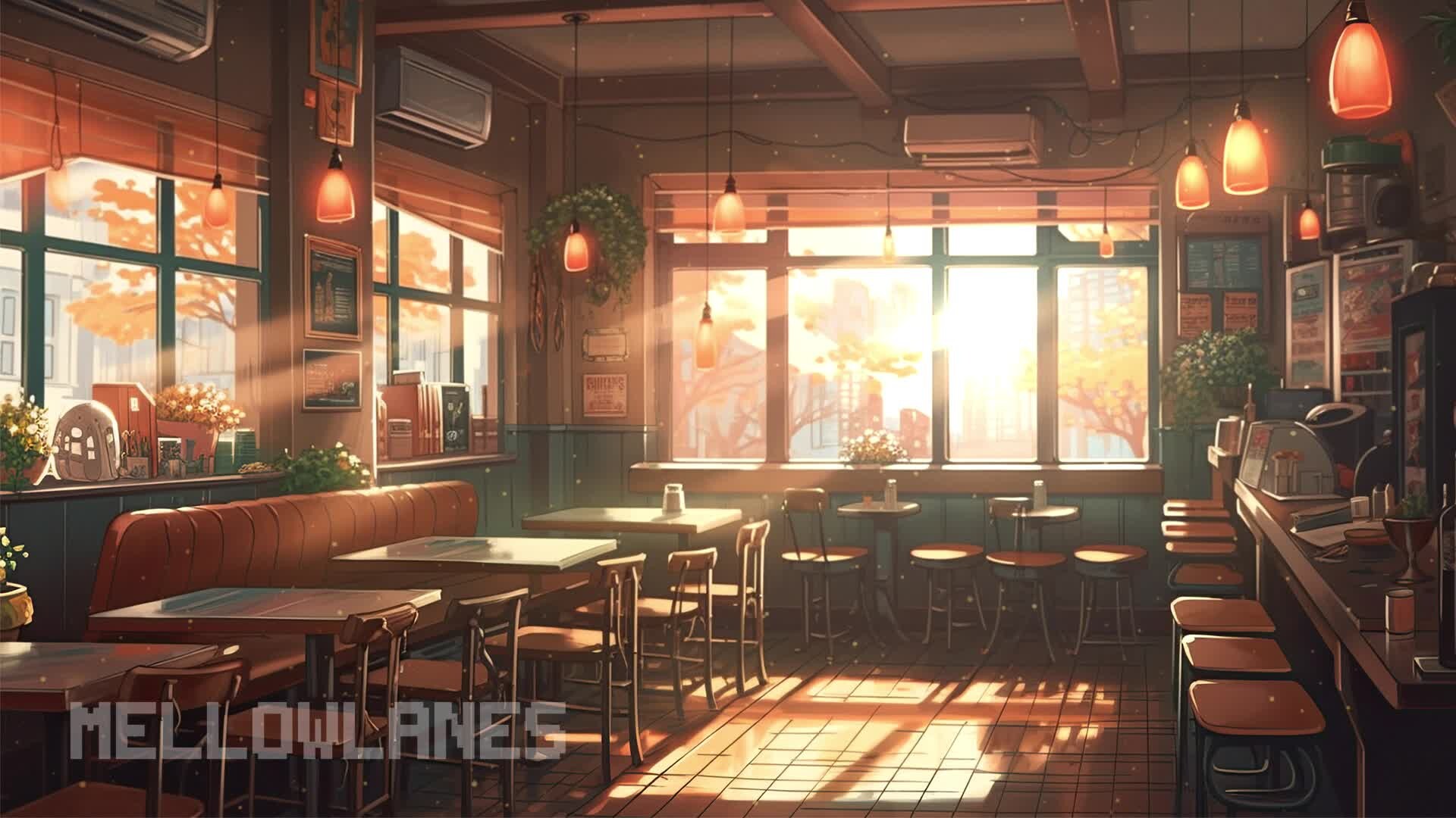 ArtStation - Vtuber Background Animated | Cosy Lofi Café | Looped ...