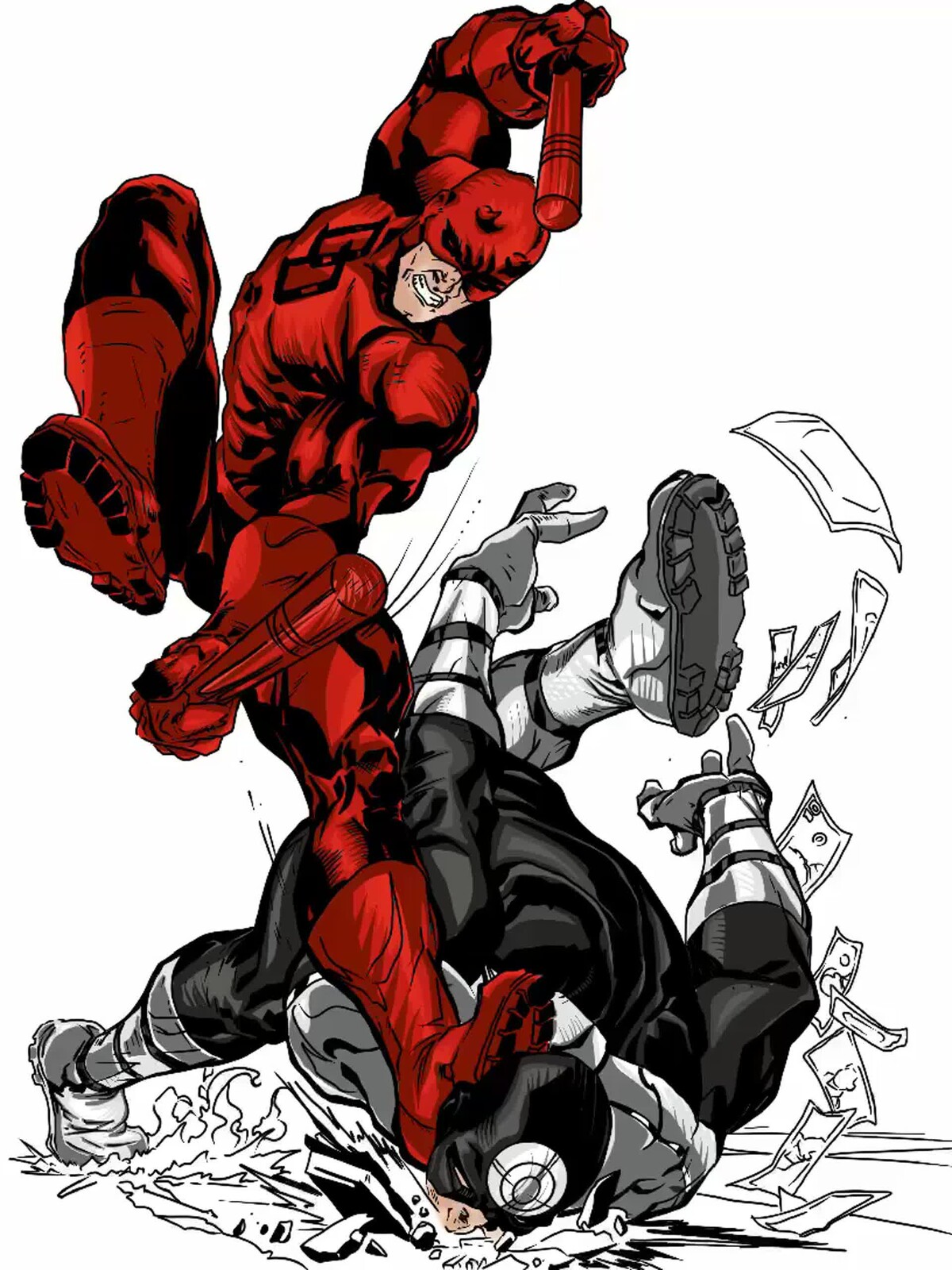 Time lapse of daredevil inks and colors