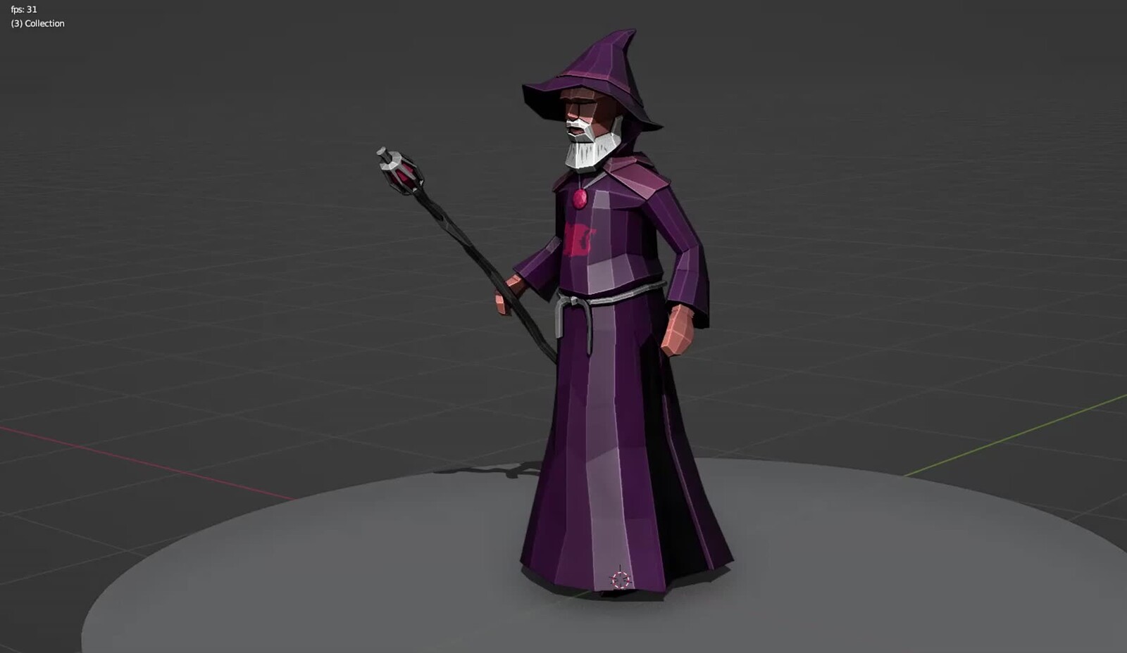 Wizard Character (Low Poly)