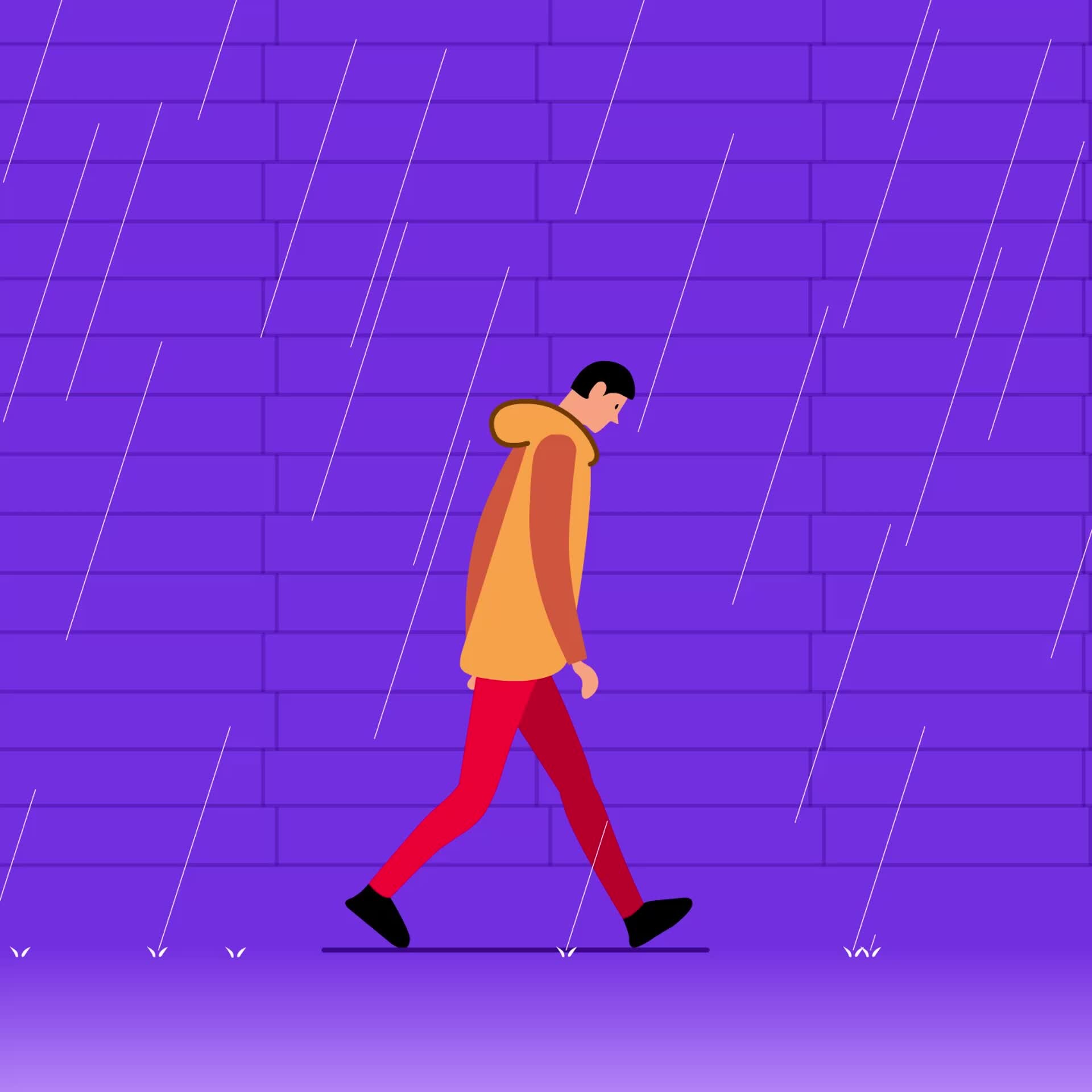 ArtStation - SAD MAN WALKING IN RAIN