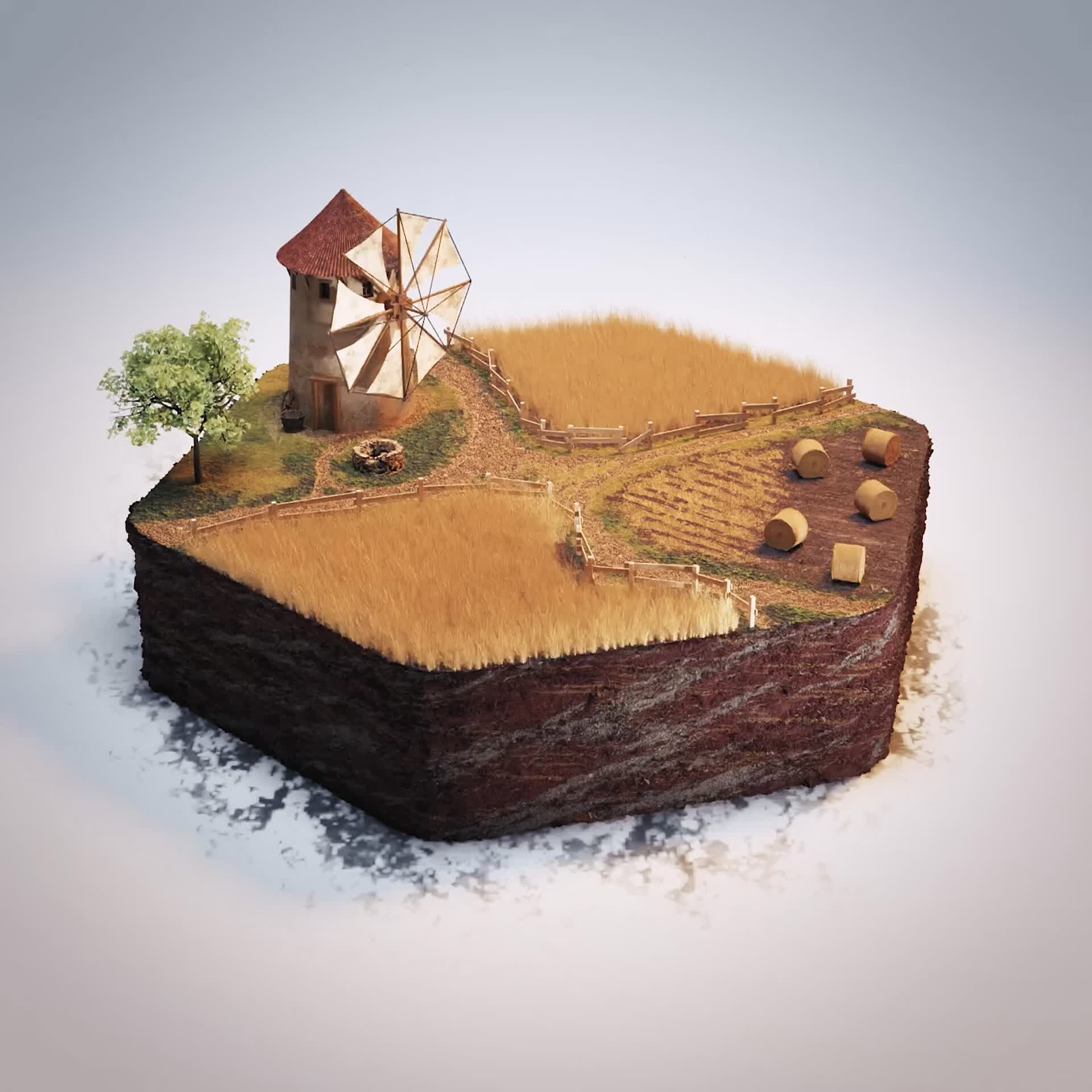 ArtStation - Catan: Wheat Tile Animation