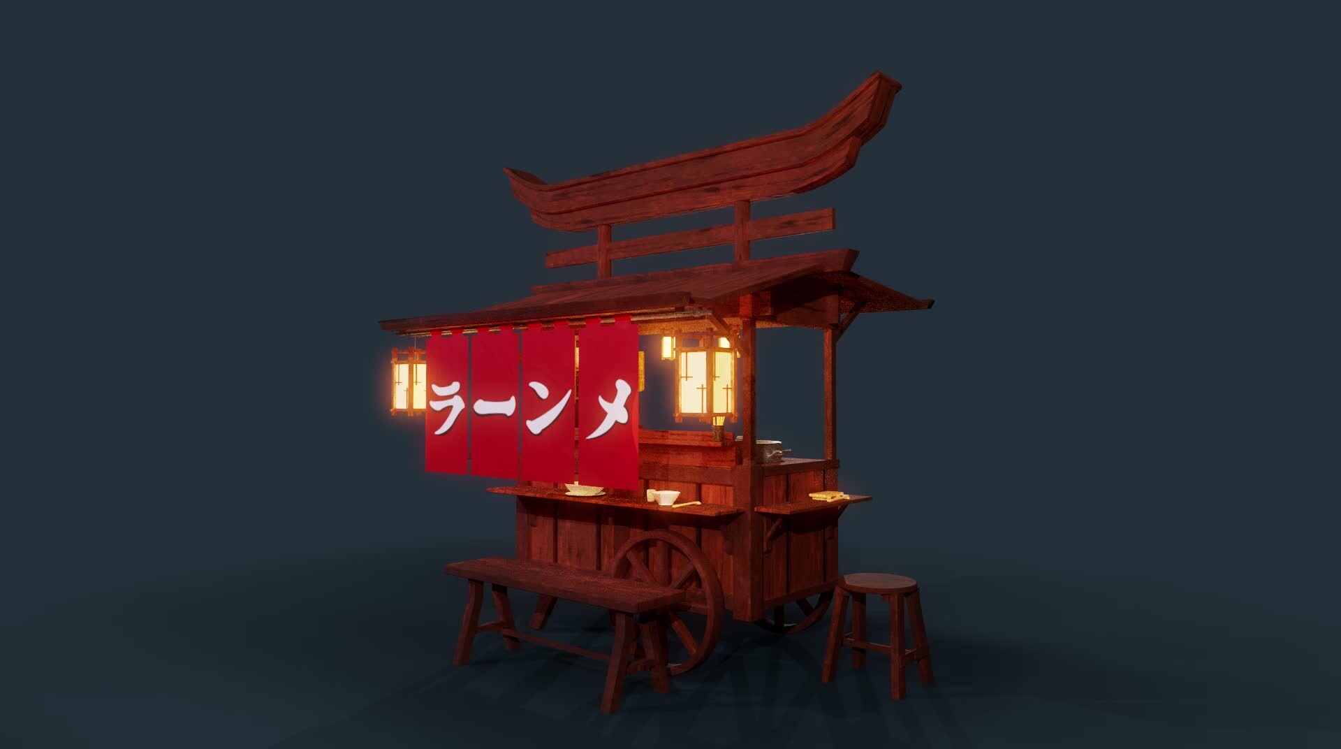 ArtStation - Feudal Japan | Ramen Cart