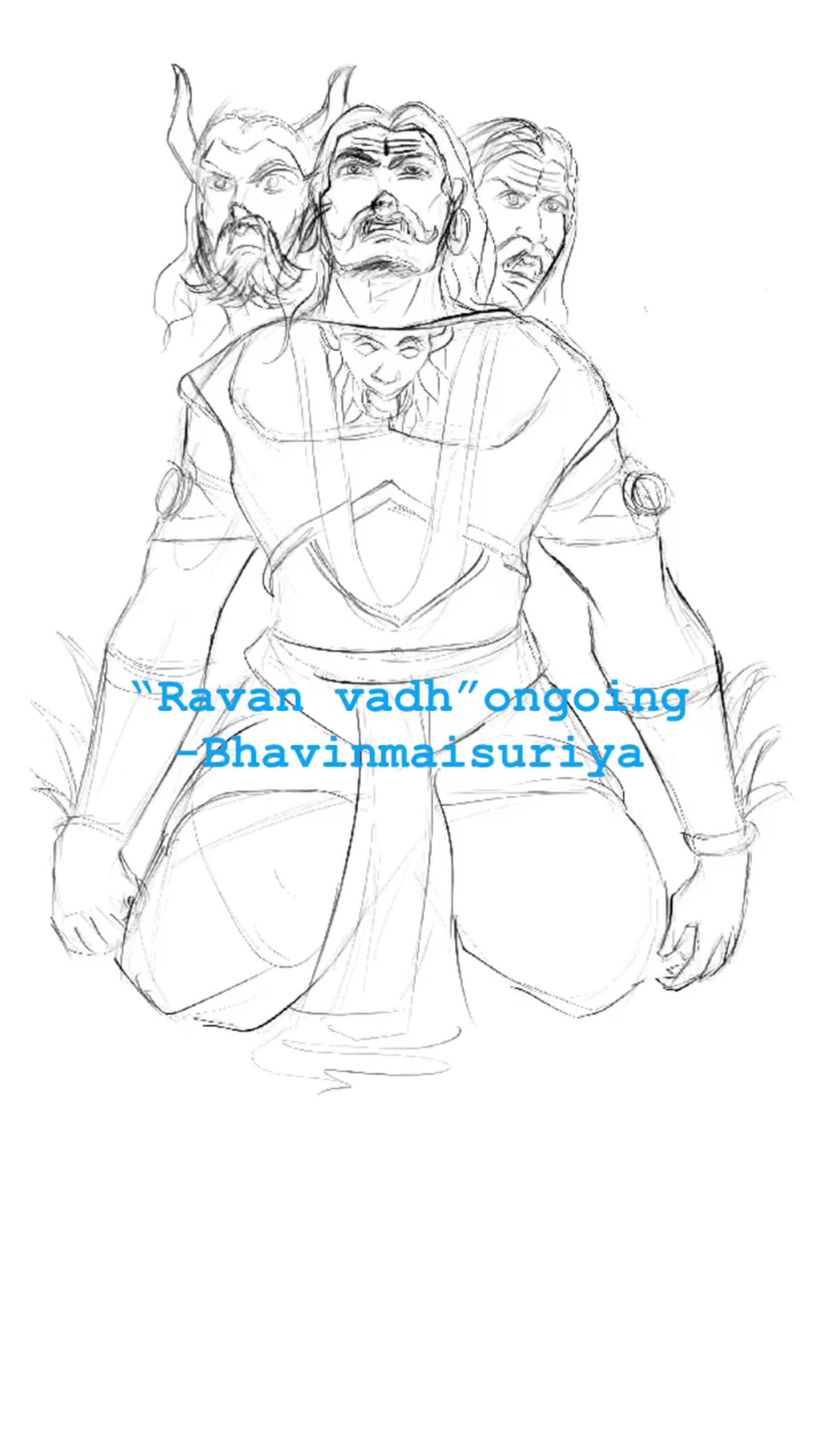 How to draw Ravan Vadh - Dussehra Festival - YouTube