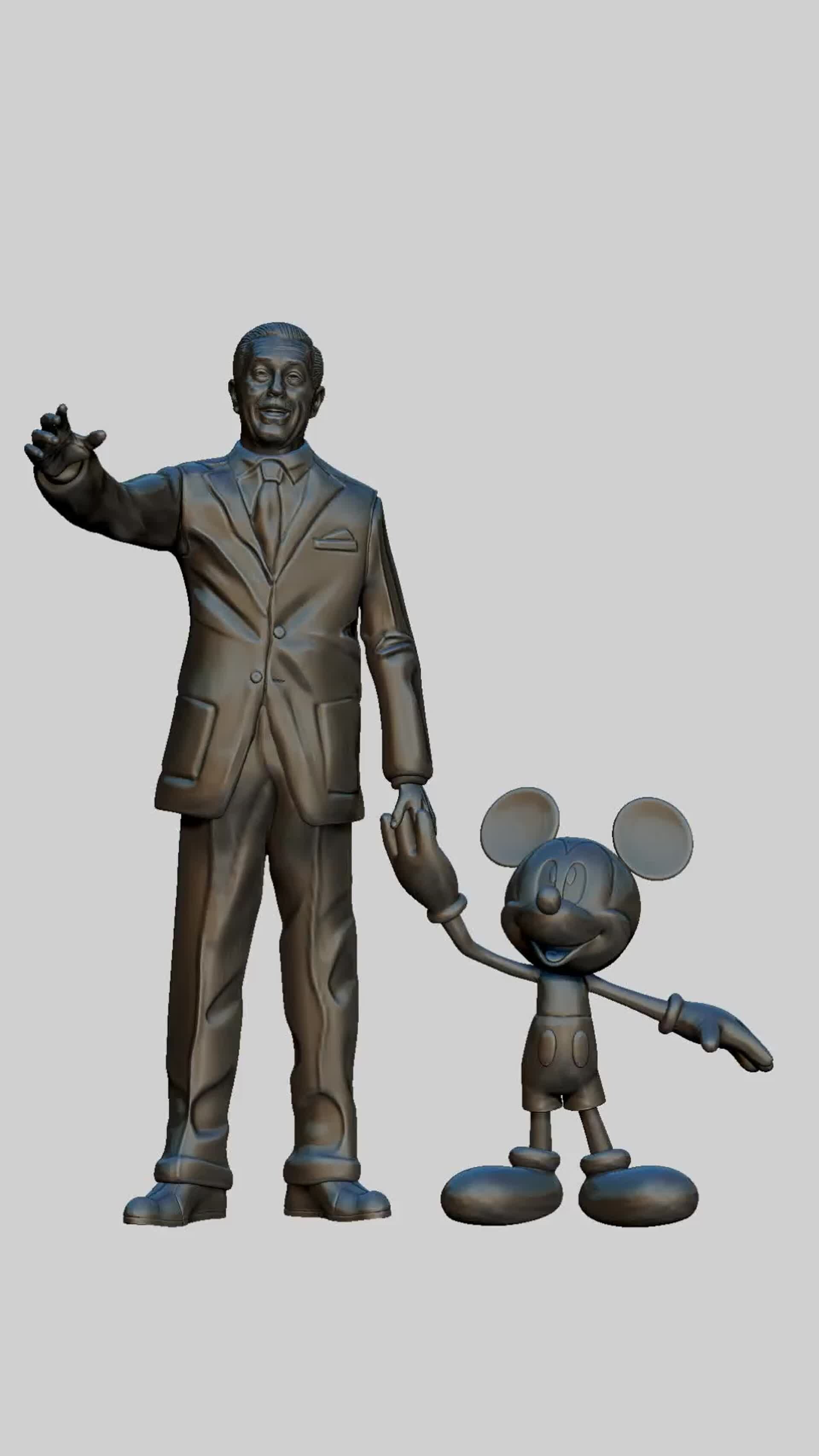 ArtStation - Walt Disney and Mickey statue