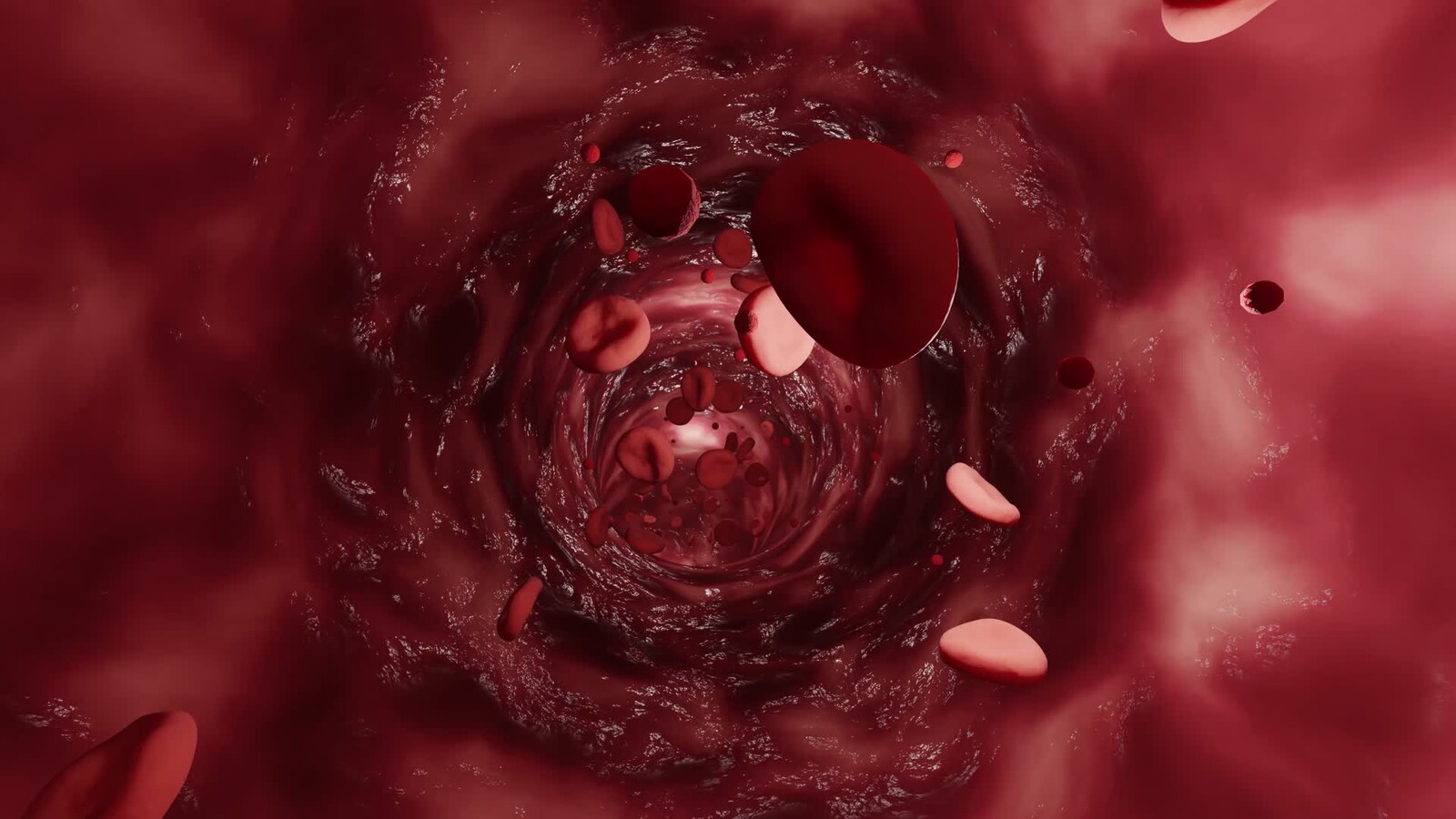 red blood cells flowing in an artery or veine - 3D animation
