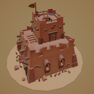 Stylized Low Poly Castle – 3D Environment Study