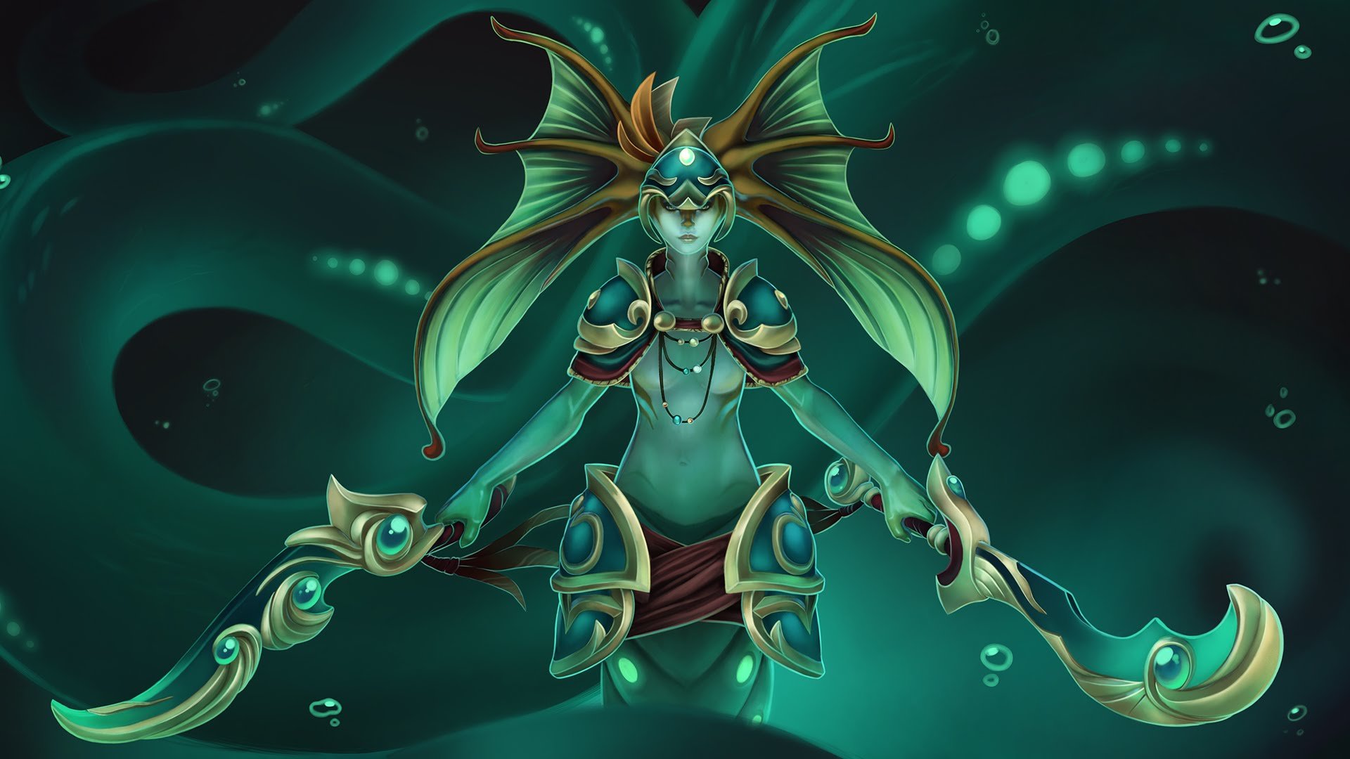 Artstation Naga Siren Luminous Warrior Dota 2 Bruno Monti