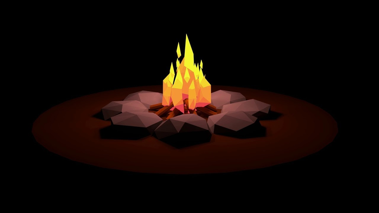 ArtStation - Low Poly Campfire