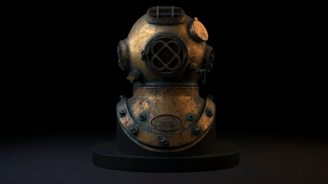 ArtStation - Underwater. Old diving helmet.