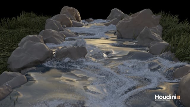 Procedural Modelling: Riverbed with grass