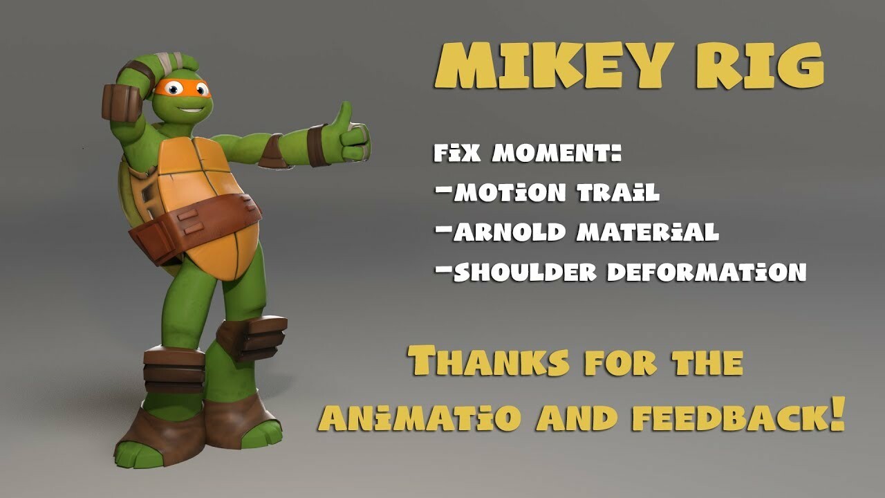 ArtStation - Mikey_RIG_v_2 (Nickelodeon fun work)