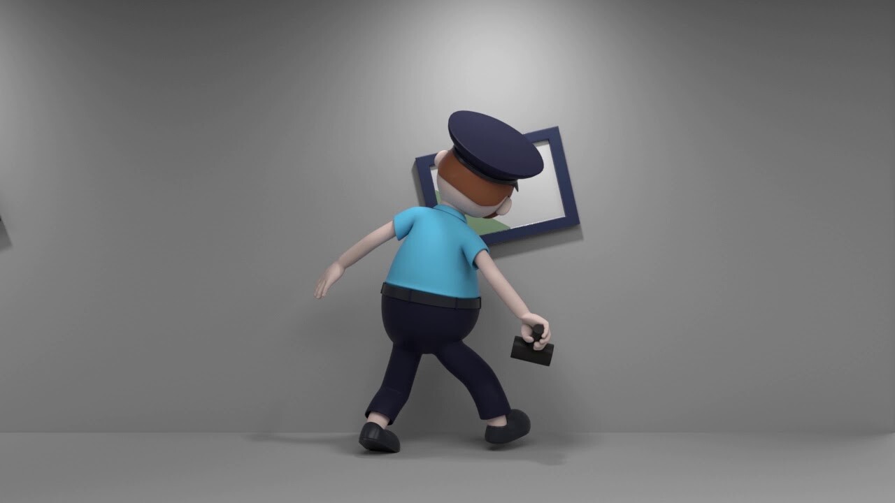 ArtStation - 3d Animation - Museum guard Paul