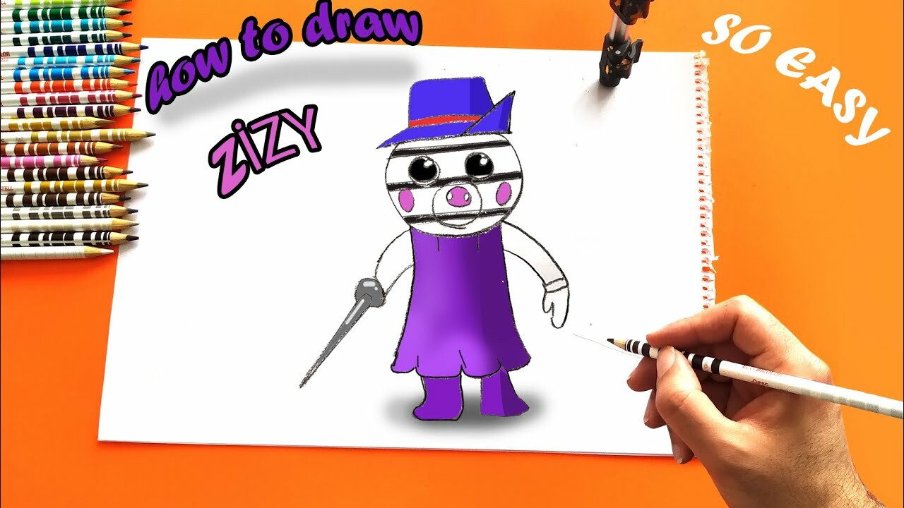 Artstation How To Draw Zizy Ucu Ucuna - drawing roblox characters drawing piggy