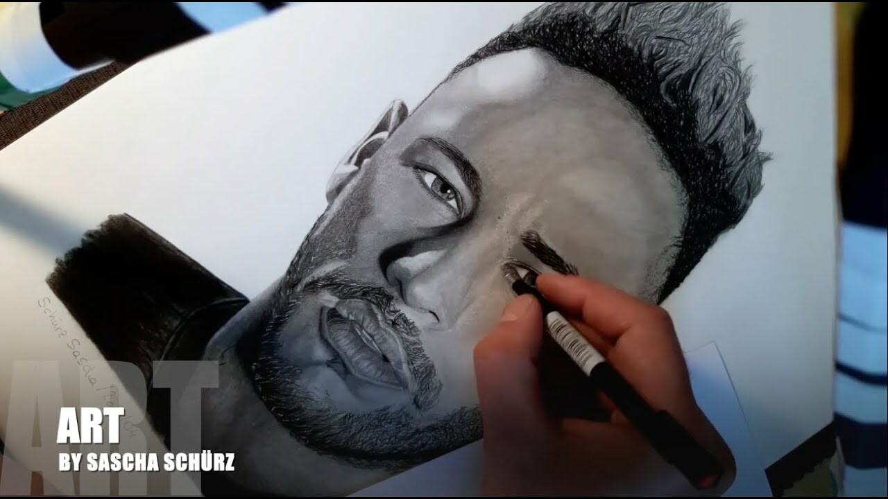 How to Draw Neymar Jr Pencil Sketch | Football Player Easy Drawing Tutorial  for Beginners — Yandex video arama