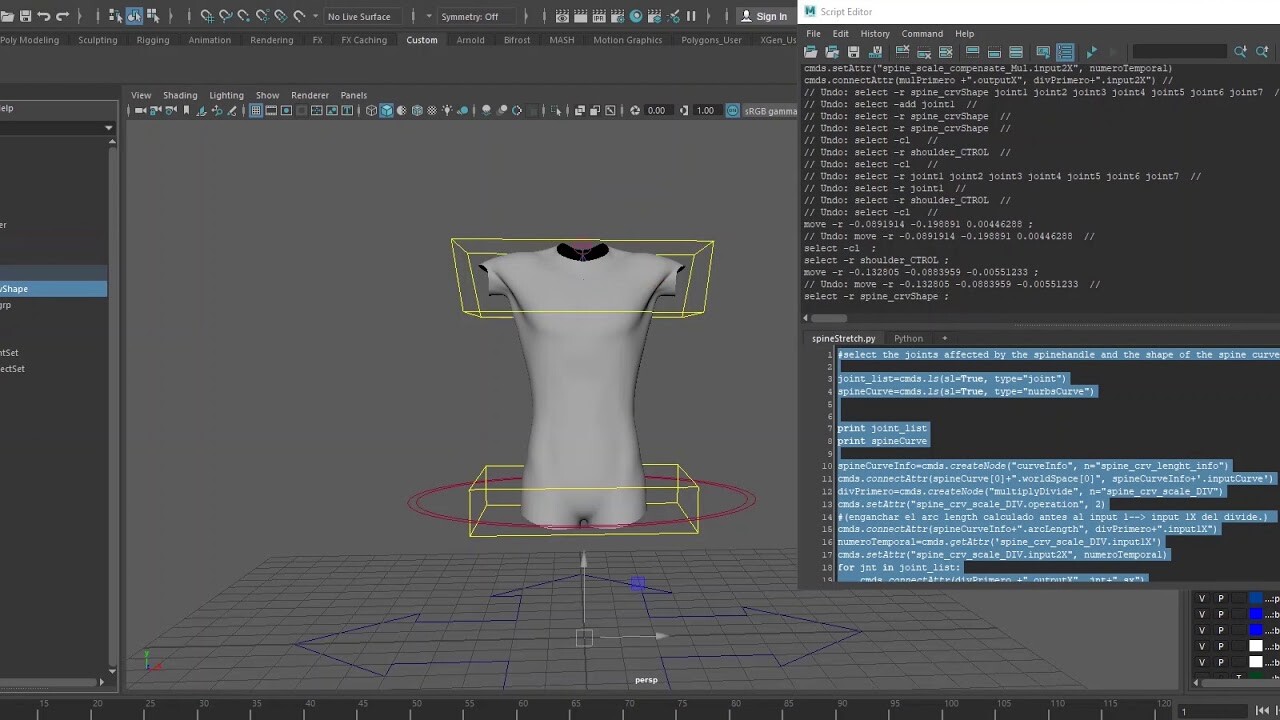 ArtStation Stretch and squash spine script.